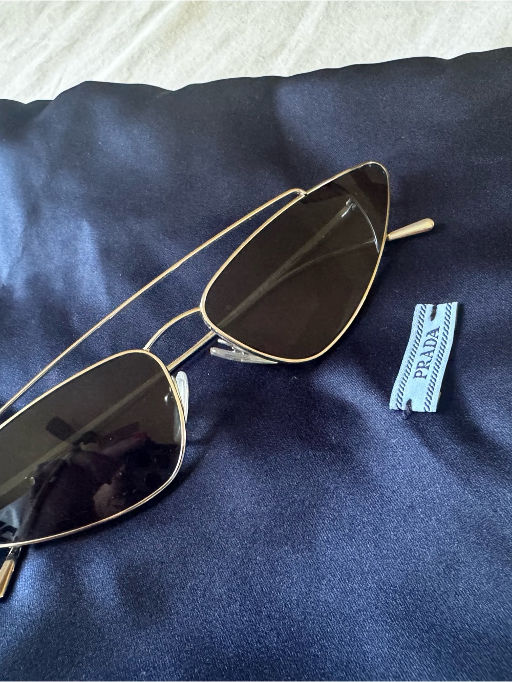 Prada Gold Frame Sunglasses with Black Lenses